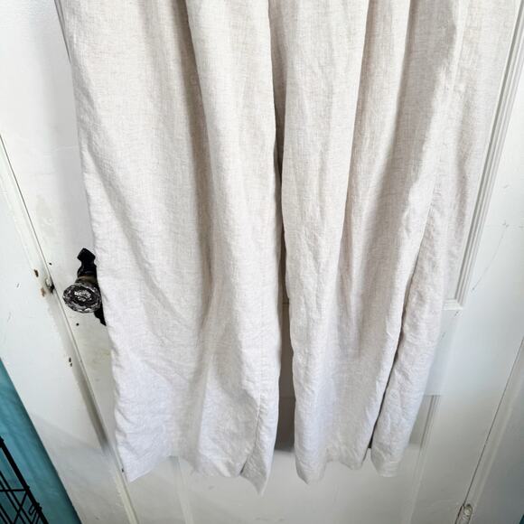 Banana Republic Factory Linen Blend Wide Leg Pleated Trouser Pant Flax Size 12 - Picture 4 of 14